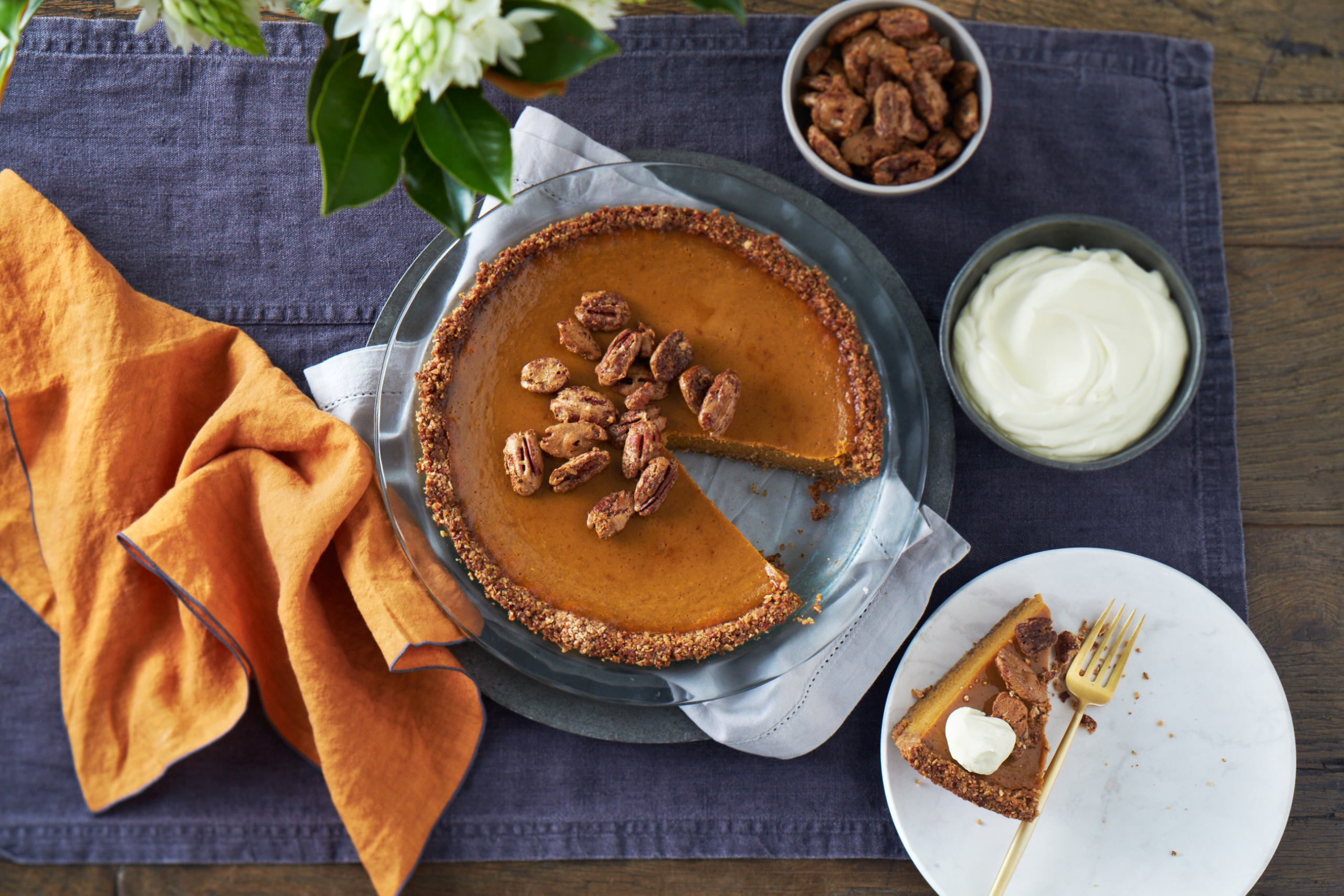 pumpkin pie made with oat milk